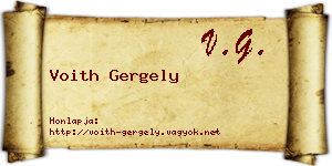 Voith Gergely névjegykártya